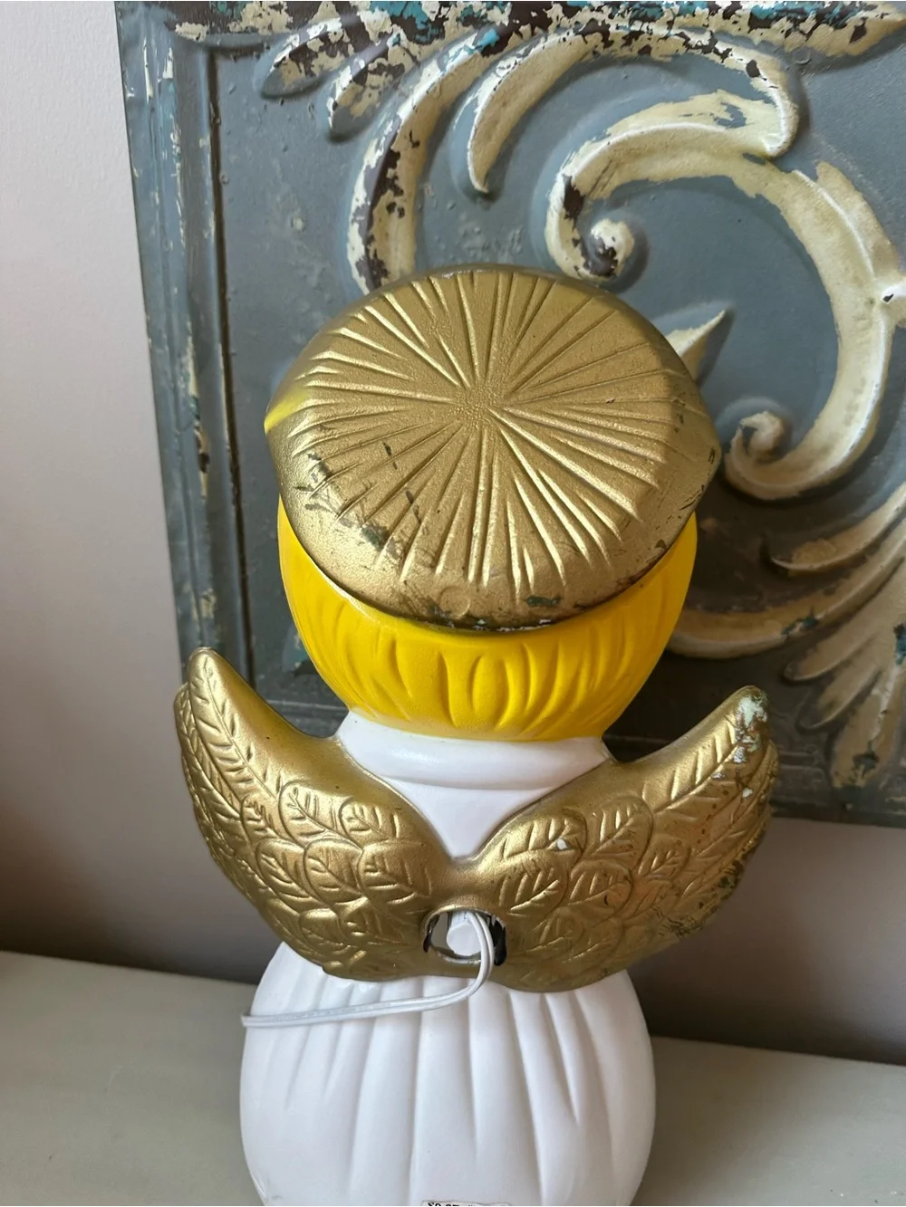 Vintage grand venture praying angel blow mold